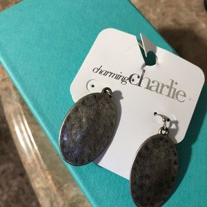 Earrings hammered silver